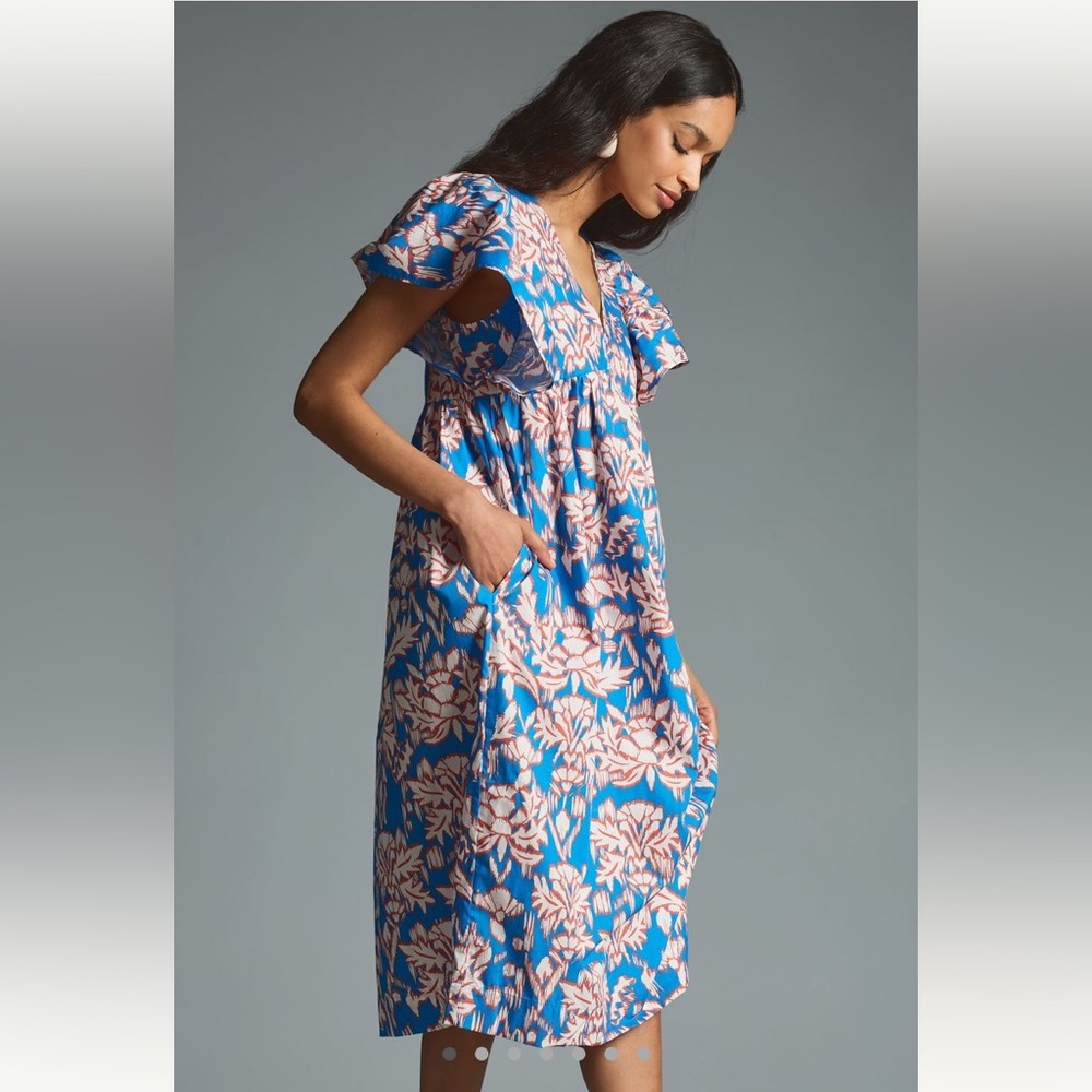 Meave flutter sleeve babydoll dress